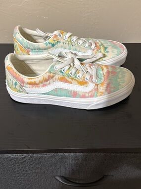 Vans Pastel Tie-Dye Low Top Canvas Sneakers - White Trim Size 7W